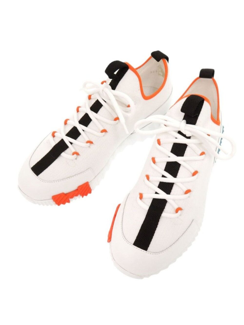 Hermes Lift 36.5 Calf Knit White Sneakers